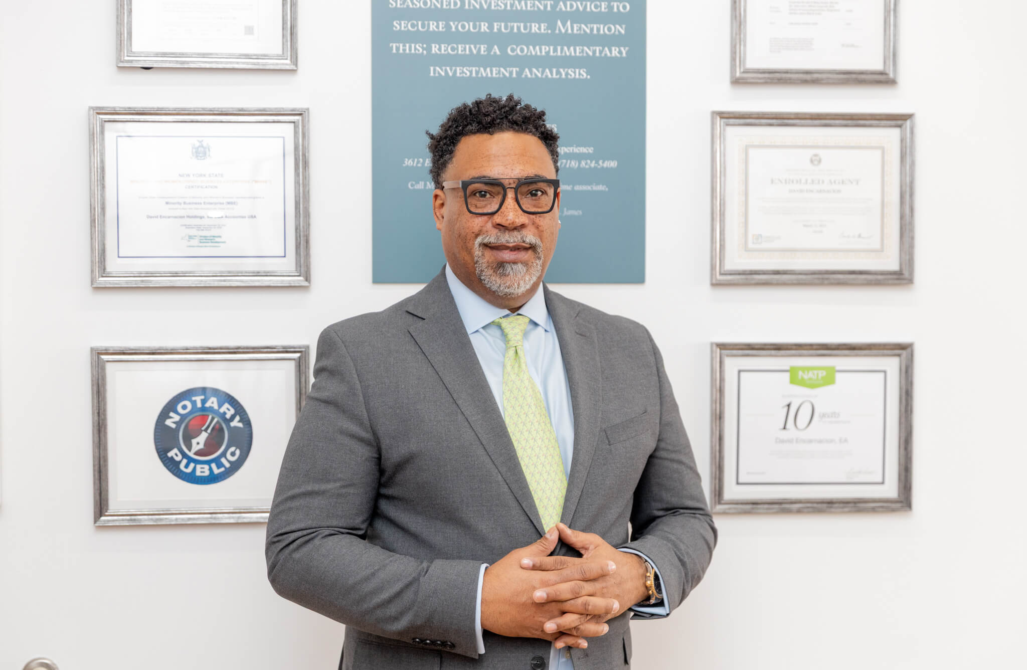 Childcare business owner reviewing financial documents and planning ahead for taxes